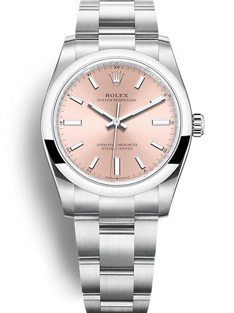 Oyster Perpetual Lady rosafarbenes Zifferblatt 124200