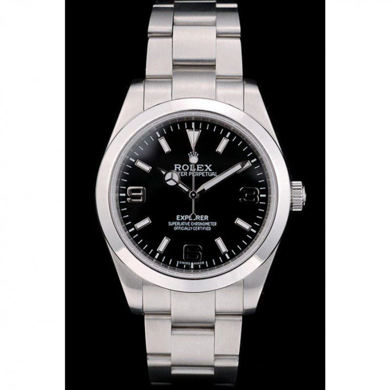 Superclone Explorer schwarzes Zifferblatt 42002 Perspektivansicht
