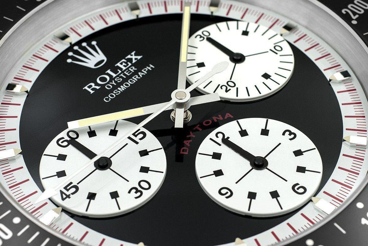 Wanduhr – DAYTONA PAUL NEWMAN Schwarz Nahaufnahme