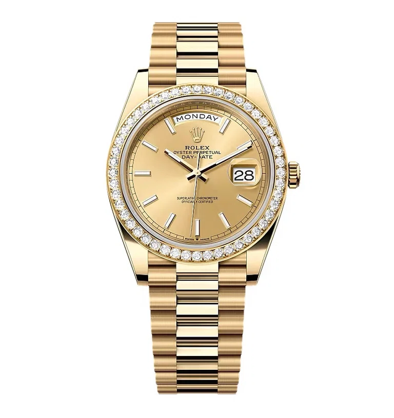 Rolex Day-Date champagnerfarbenes Zifferblatt 228348rbr-0008 40 mm – Superclone