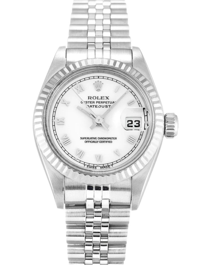 Lady-Datejust weißes Zifferblatt 69174