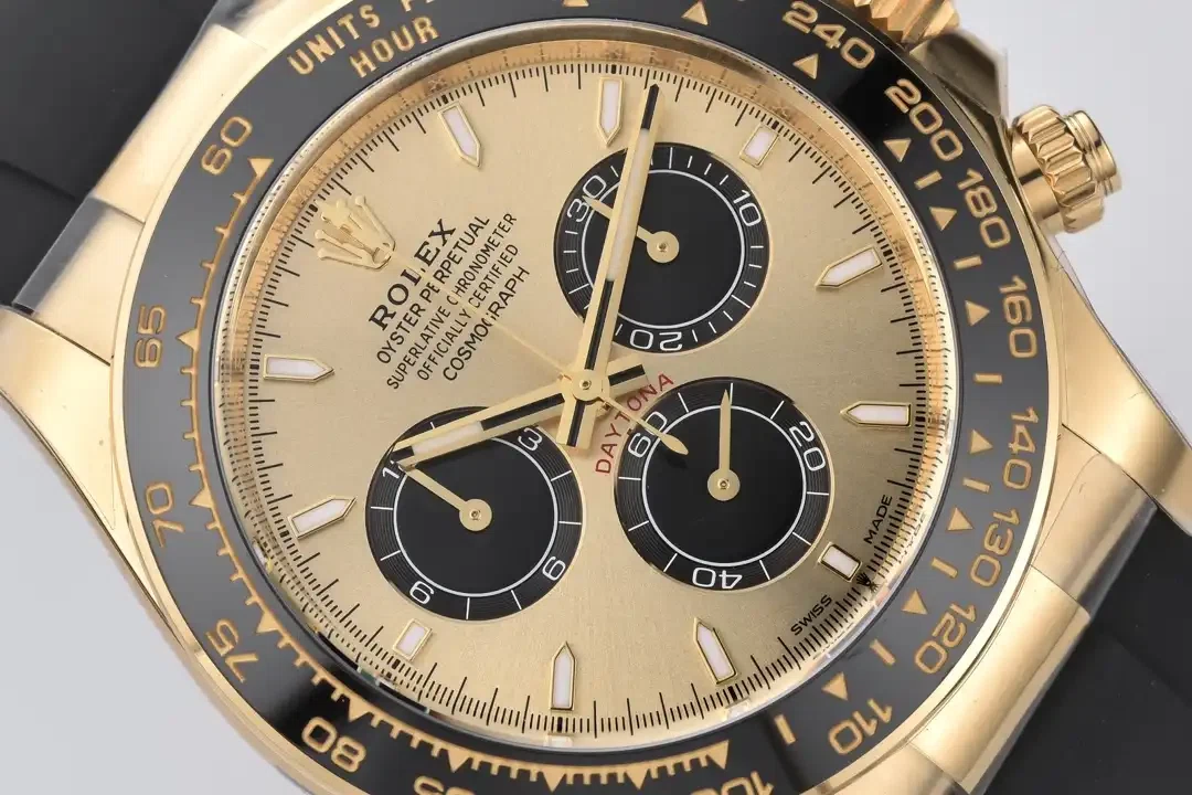 Superclone Daytona goldfarbenes Zifferblatt 126518LN "Pikachu" Stilansicht