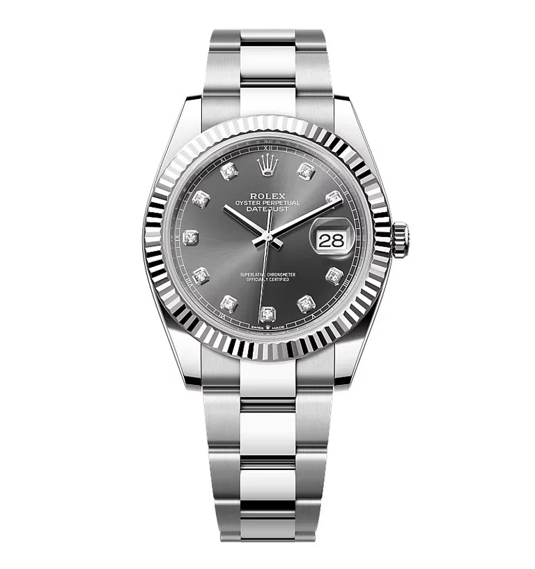 Rolex Datejust schiefergraues Zifferblatt mit Diamantbesatz 126334-0005 41 mm