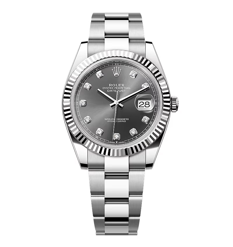 Rolex Datejust schiefergraues Zifferblatt mit Diamantbesatz 126334-0005 41 mm