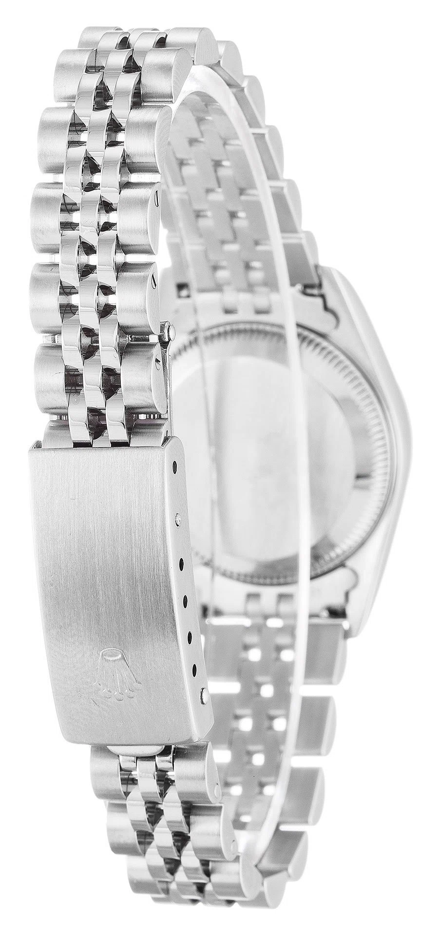 Oyster Perpetual Lady silberfarbenes Zifferblatt 76094 Schrägansicht