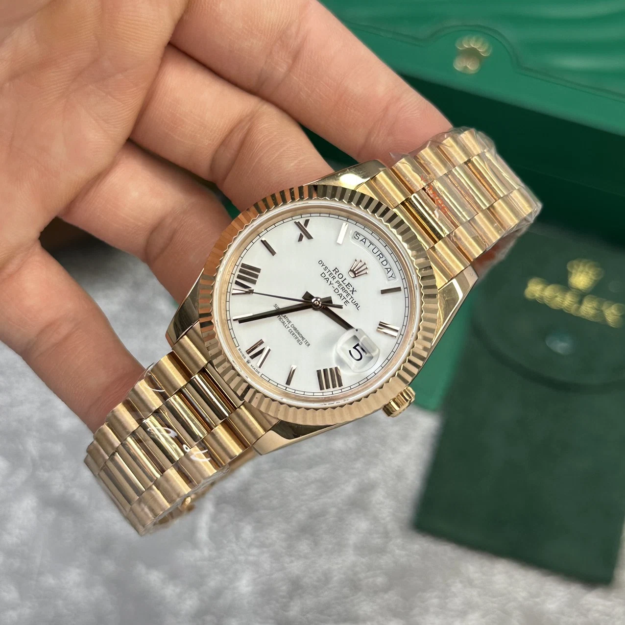 Rolex Day-Date weißes Zifferblatt 128238-0113 36 mm – Superclone – Bild 3