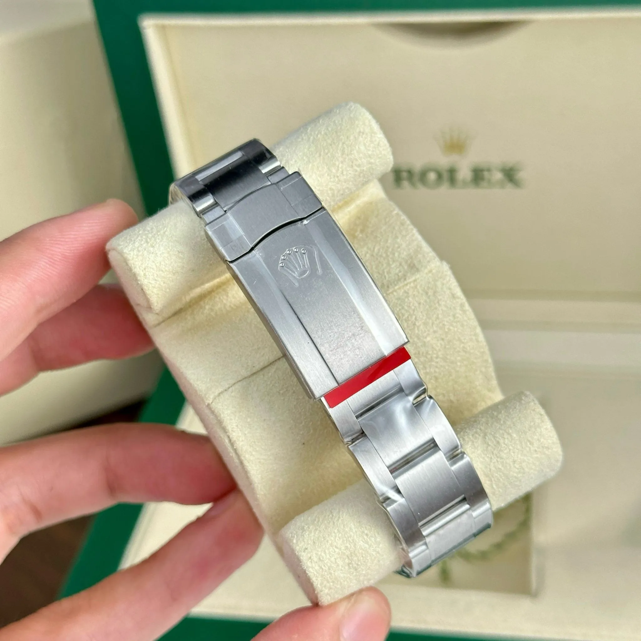 Oyster Perpetual Coral Zifferblatt Smooth Lünette Oyster Armband
