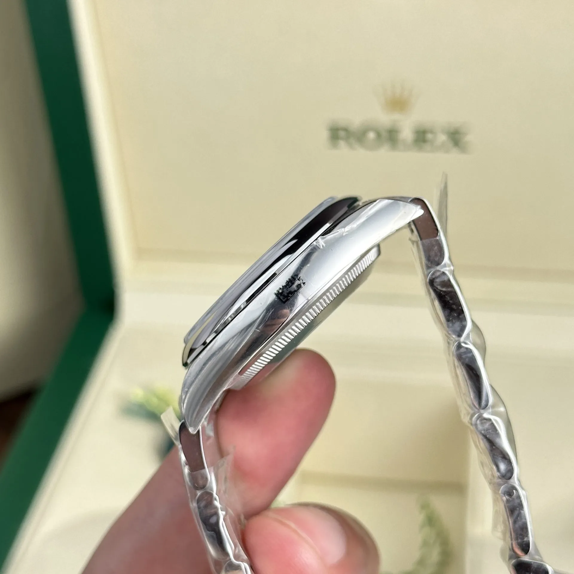 Oyster Perpetual silberfarbenes Zifferblatt Oyster Armband
