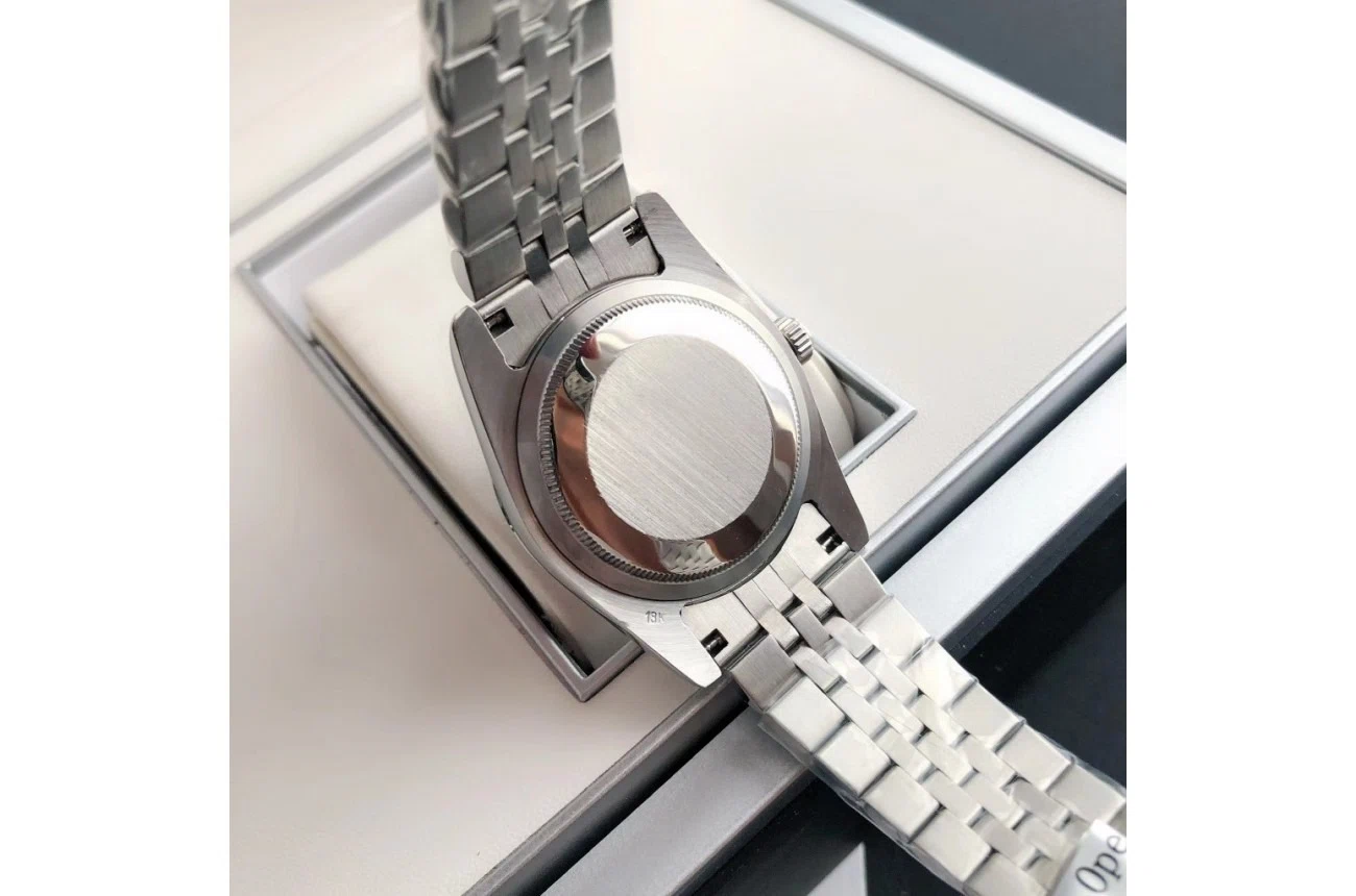Datejust Edelstahl/Edelstahl Jubilee Grau/Römische Indizes Designdetail
