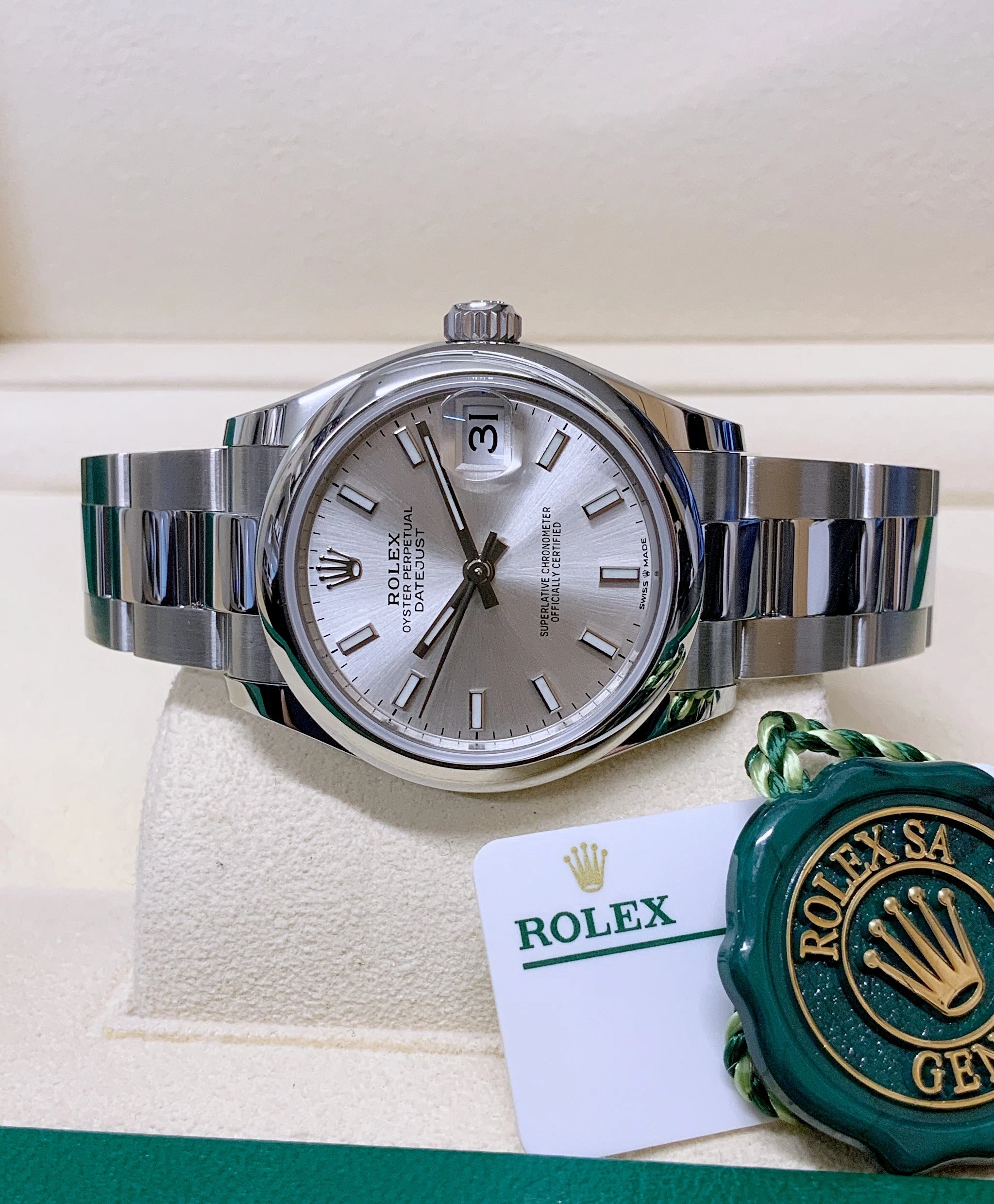 Superclone Datejust silberfarbenes Zifferblatt 278240 Nahaufnahme
