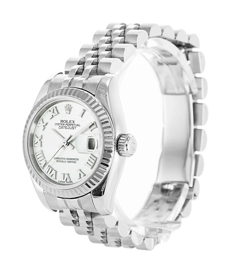 Datejust weißes Zifferblatt 179174 Perspektivansicht
