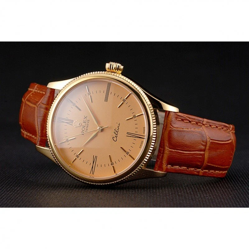 Superclone Cellini goldfarbenes Zifferblatt REP016798 Nahaufnahme