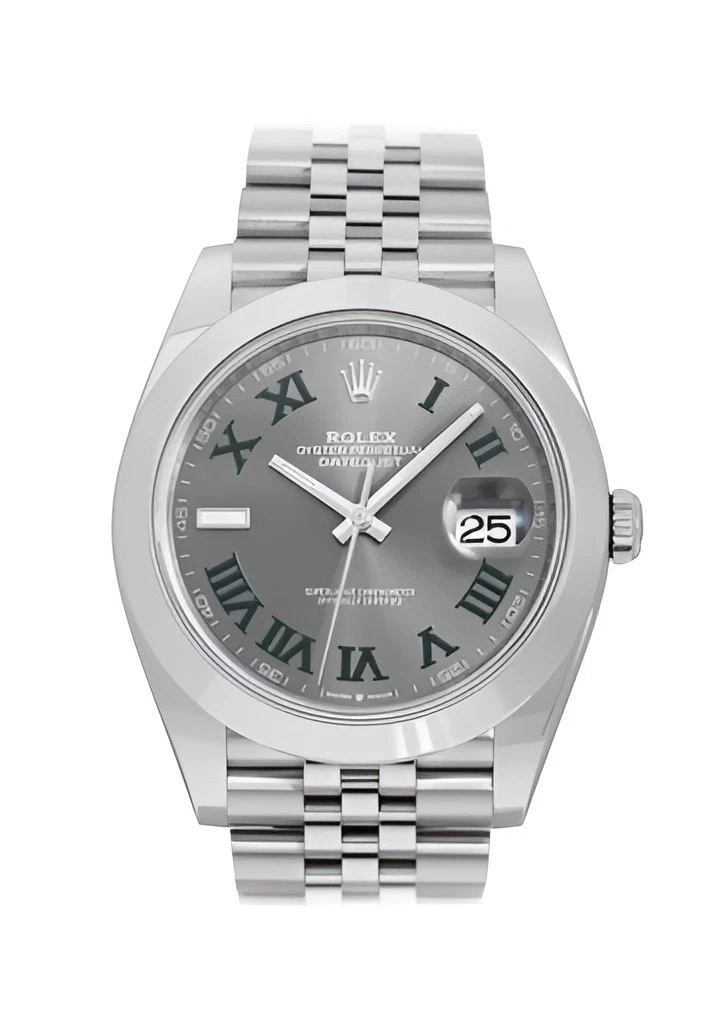 Superclone Datejust rhodiumfarbenes Zifferblatt 126300 "Wimbledon" Jubilee