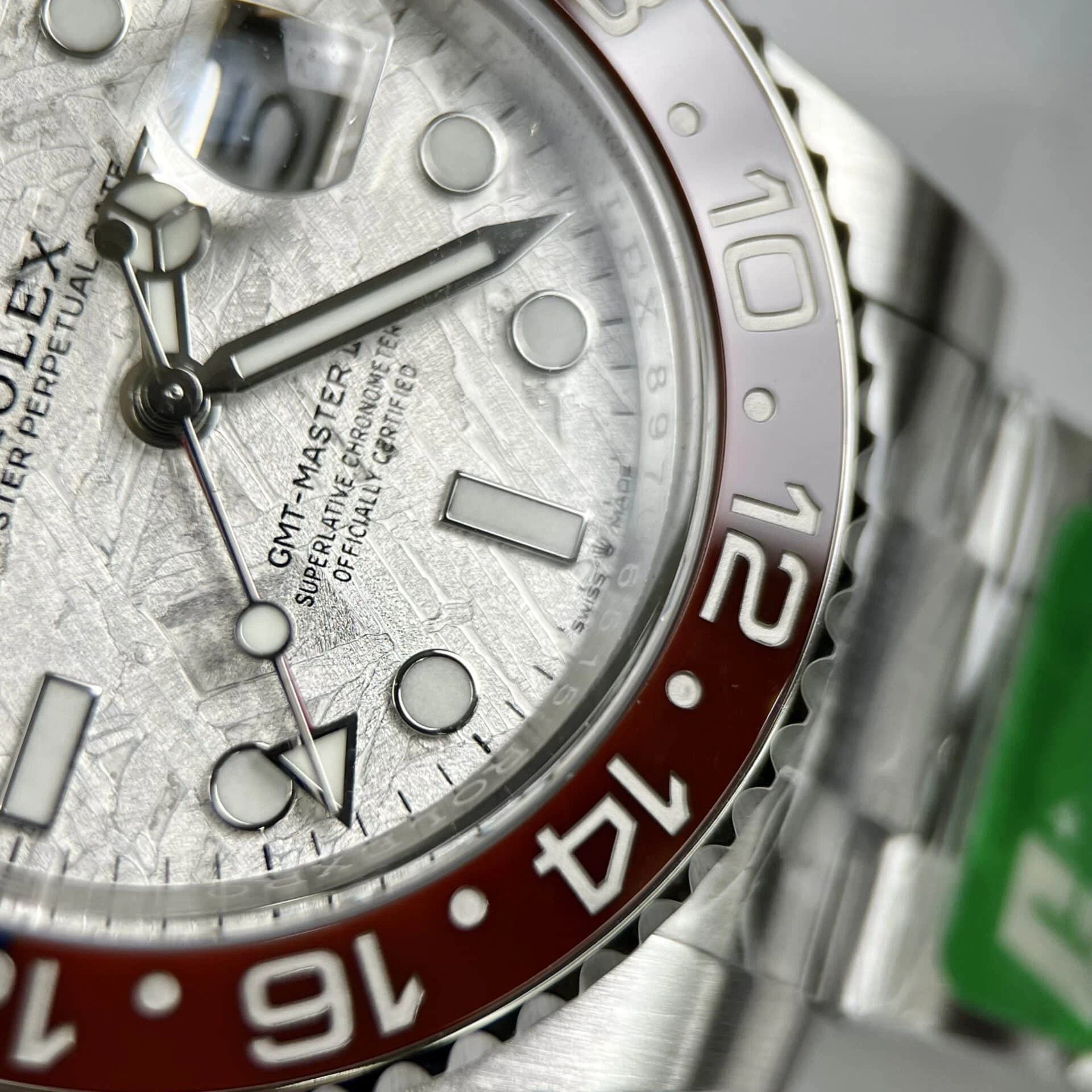 Superclone GMT-Master II Meteorit-Zifferblatt 126719BLRO "Superman" Oyster Detailansicht