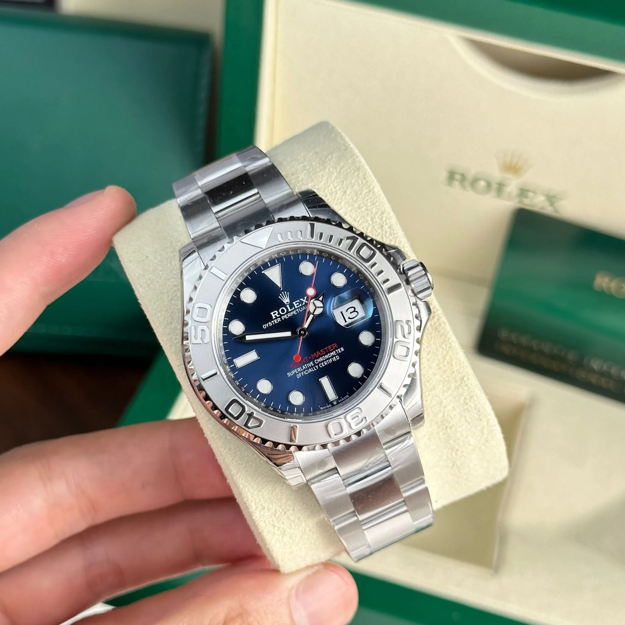Yacht Master blaues Zifferblatt Oyster Armband