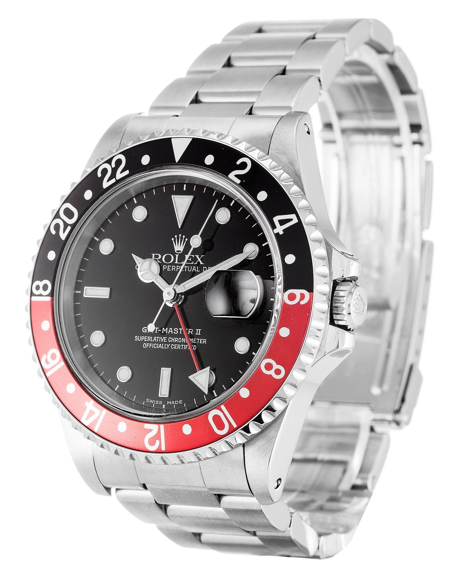 GMT-Master II schwarzes Zifferblatt 16710 "Coke" Perspektivansicht