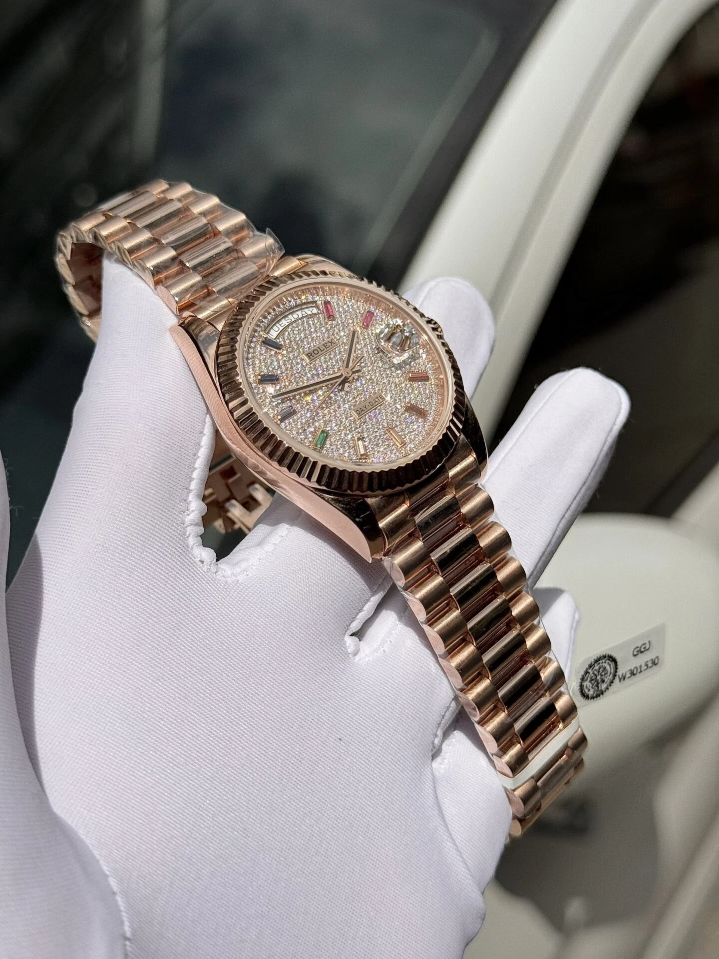 Rolex Day-Date mit Diamantbesatz-Pavé Zifferblatt 128235-0039 36 mm – Superclone – Bild 6