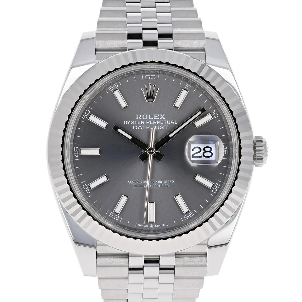 Superclone Datejust rhodiumfarbenes Zifferblatt 126334 Jubilee