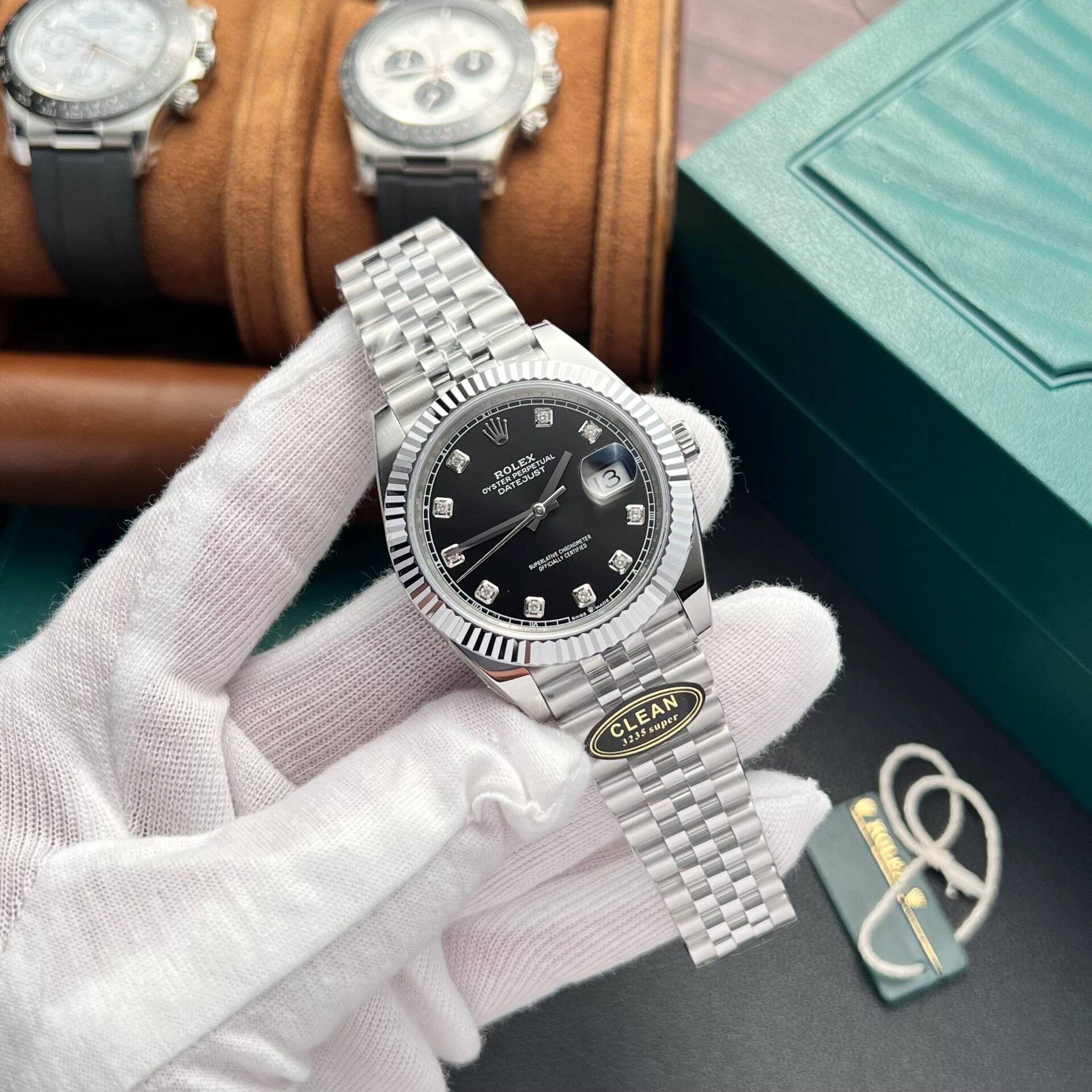 Rolex Datejust schwarzes Zifferblatt mit Diamantbesatz 126334-0012 41 mm – Bild 4