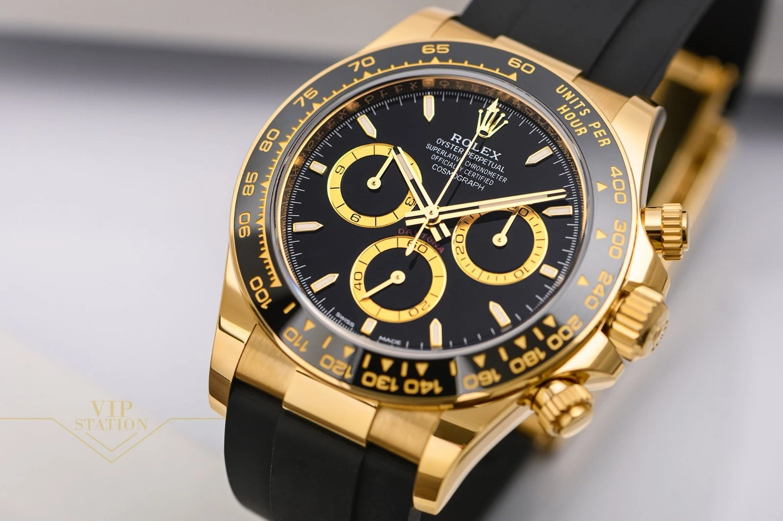 Superclone Daytona schwarzes Zifferblatt 126518LN Detailansicht