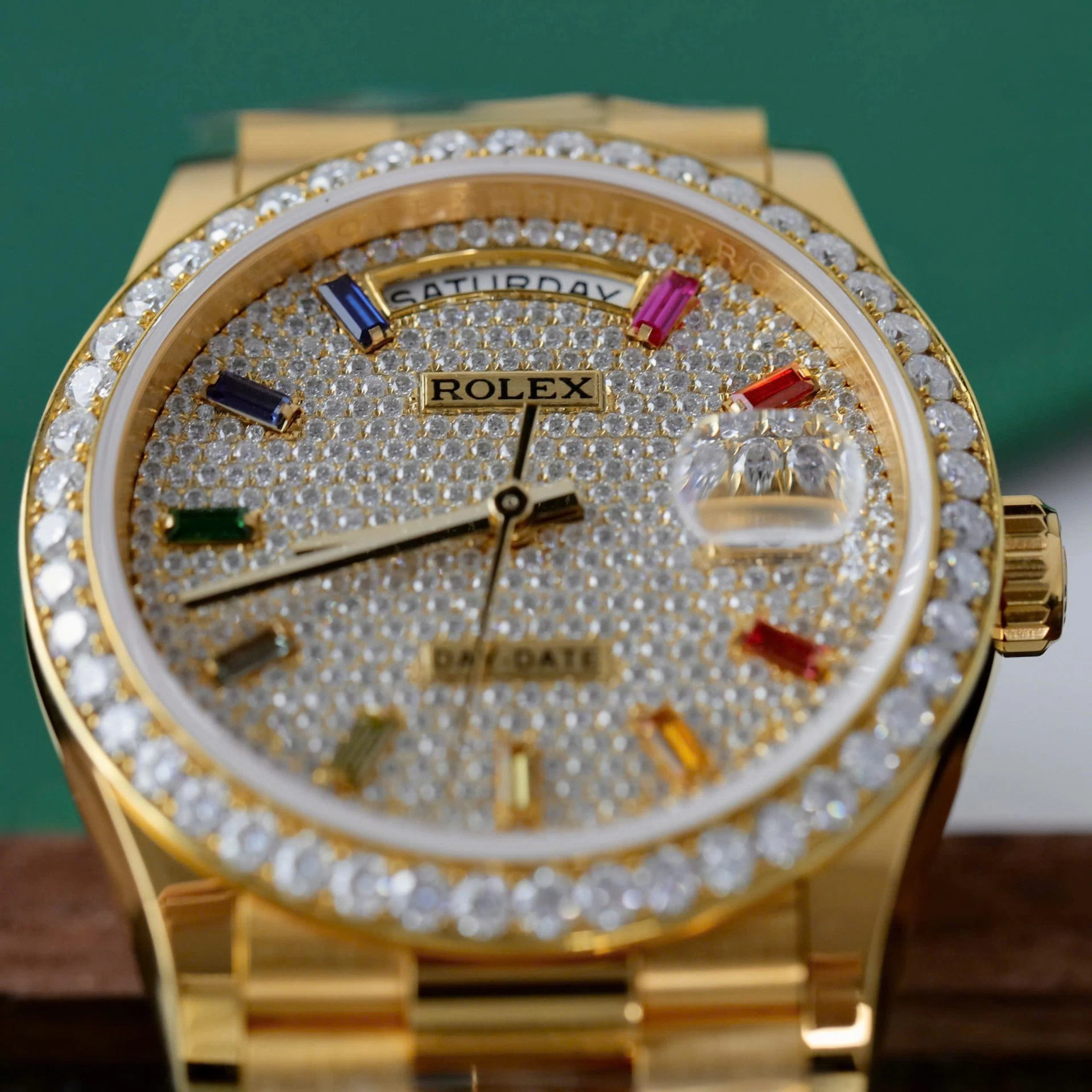 Rolex Day-Date mit Diamantbesatz-Pavé Zifferblatt 128348rbr-0030 36 mm – Superclone – Bild 5