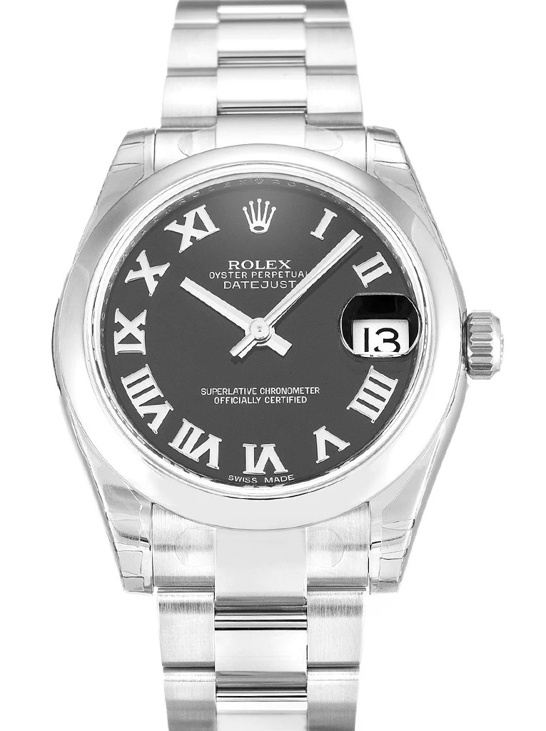 Lady-Datejust schwarzes Zifferblatt 178240