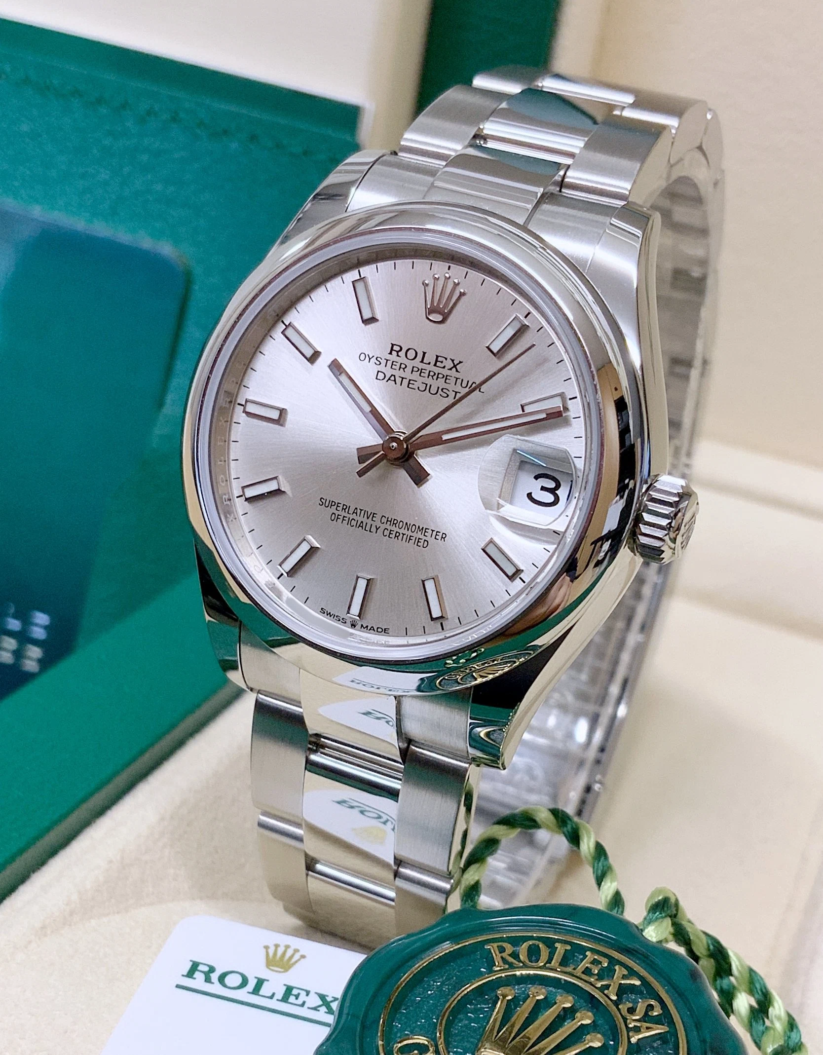 Superclone Datejust silberfarbenes Zifferblatt 278240 Schrägansicht