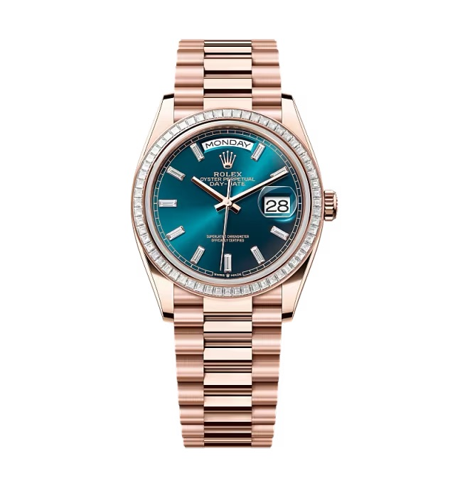 Rolex Day-Date Blaugrün Zifferblatt mit Diamantbesatz 128395tbr-0032 36 mm – Superclone