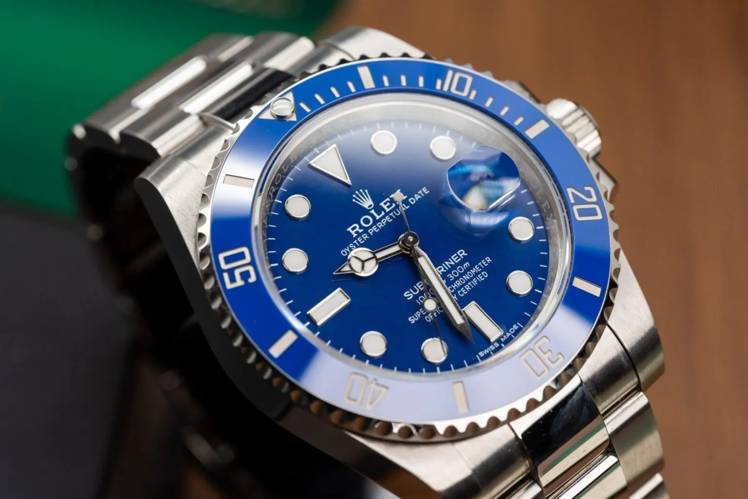 Submariner Smurf blaues Zifferblatt Blau Lünette