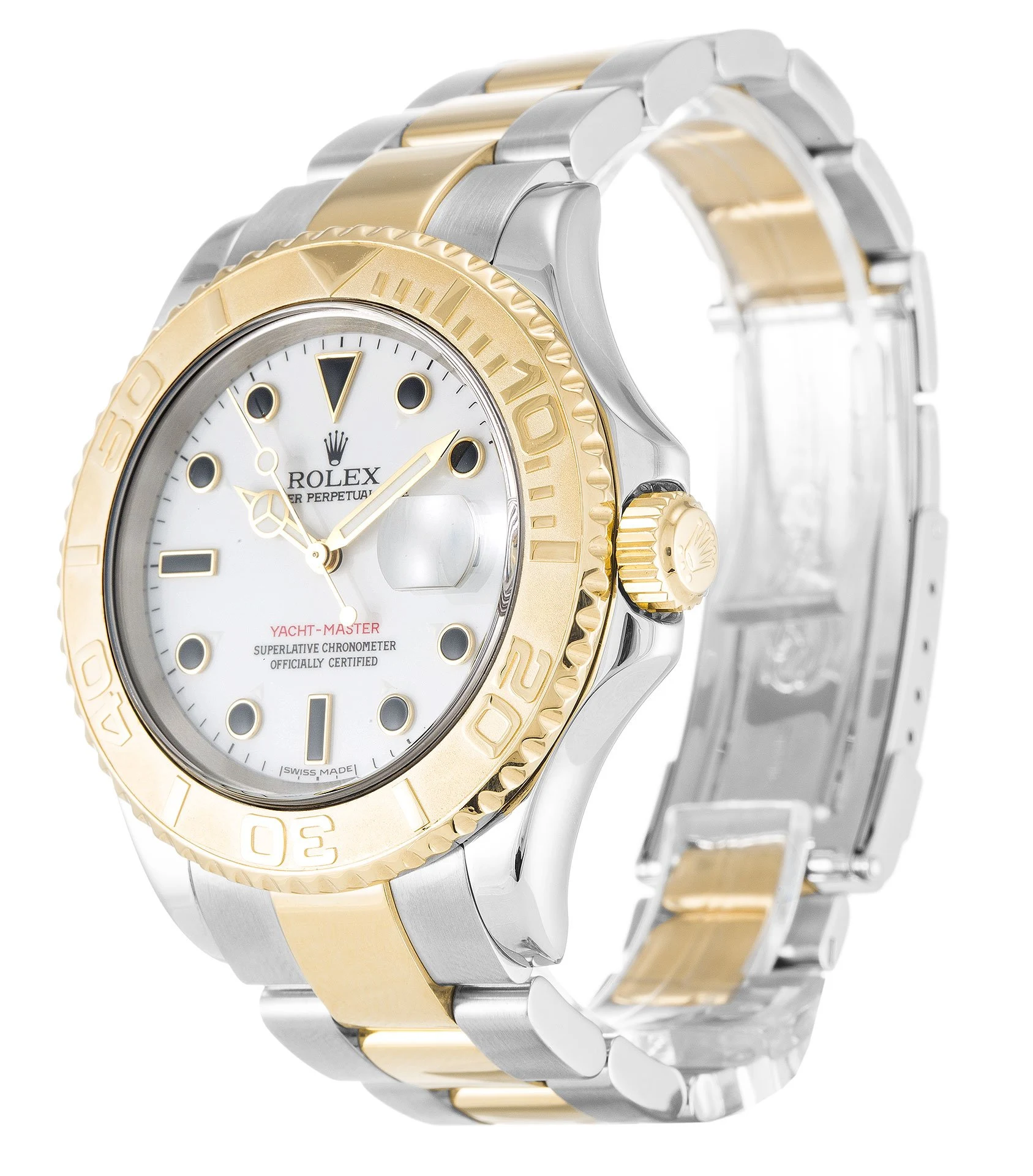 Yacht-Master weißes Zifferblatt 16623-2 Perspektivansicht