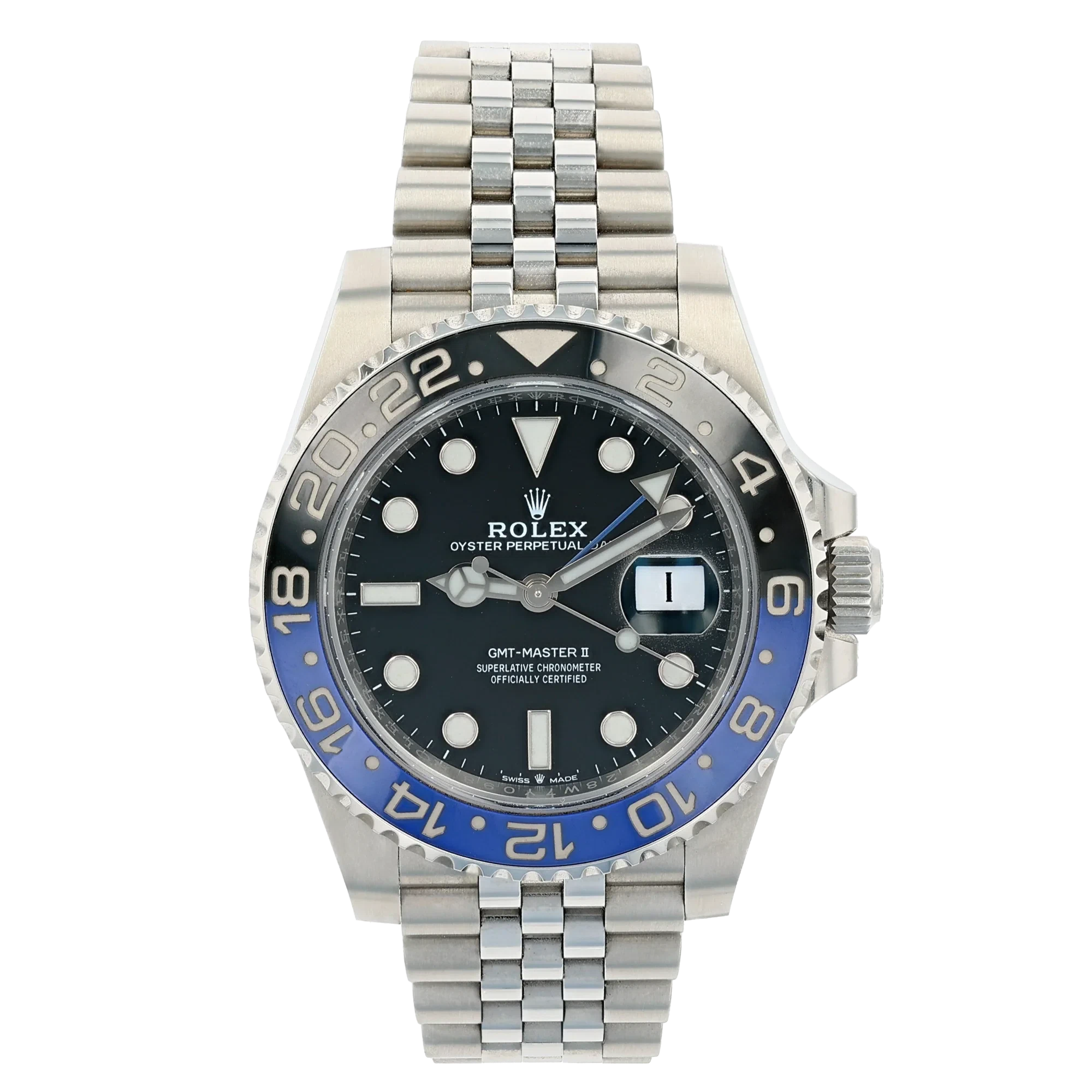 Superclone GMT-Master II schwarzes Zifferblatt 126710BLNR "Batgirl"