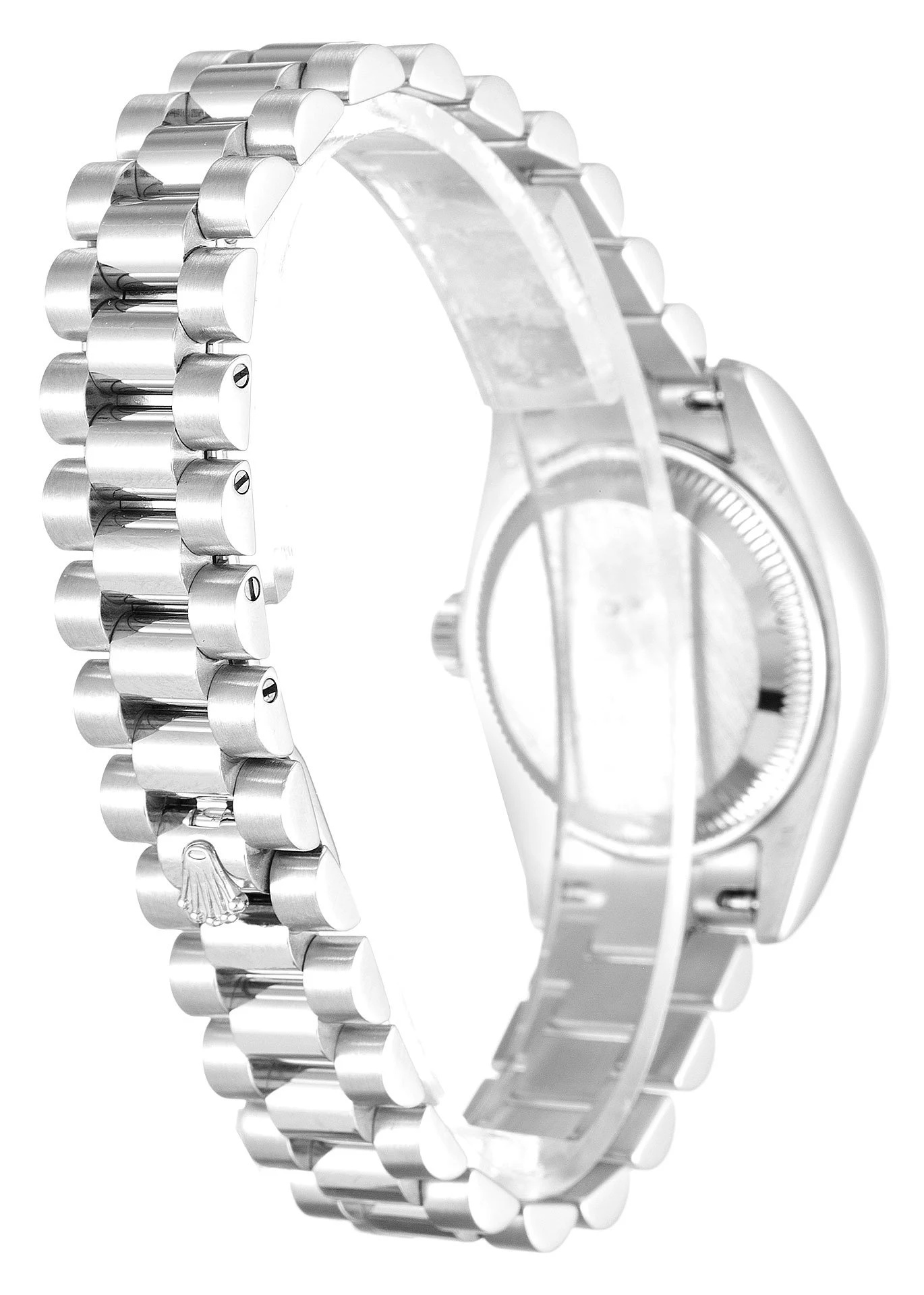 Lady-Datejust silberfarbenes Zifferblatt 179166 Schrägansicht
