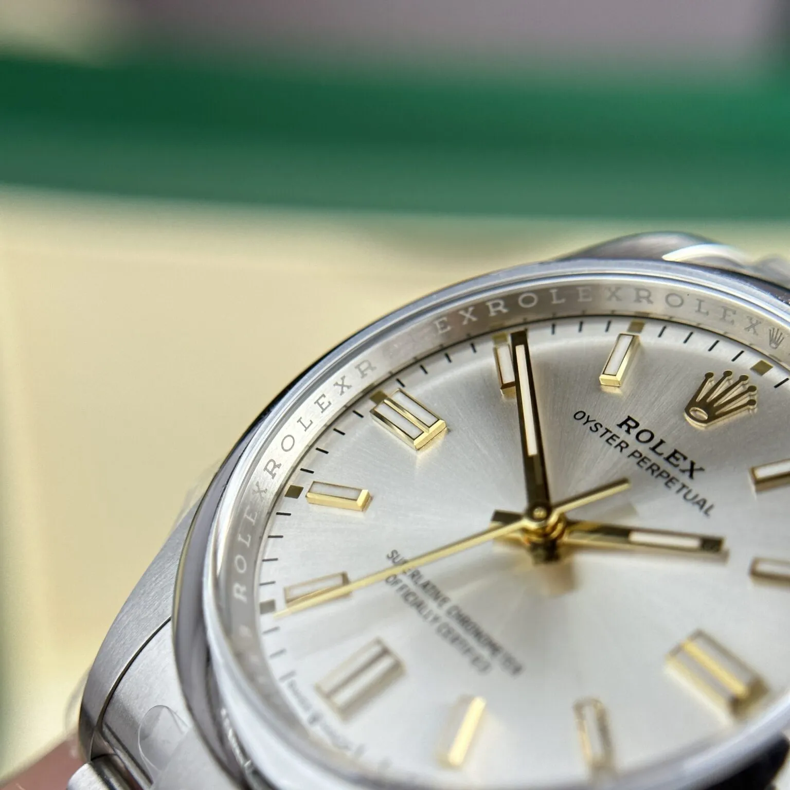 Oyster Perpetual silberfarbenes Zifferblatt Oyster Armband