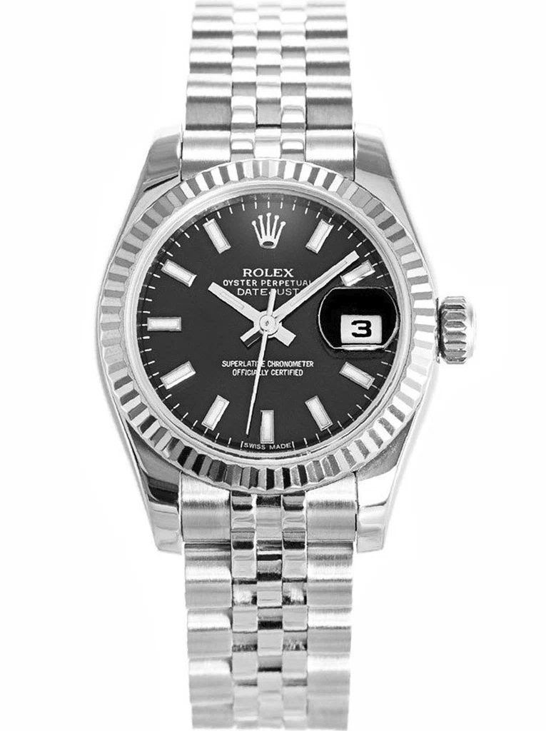 Datejust schwarzes Zifferblatt 179174