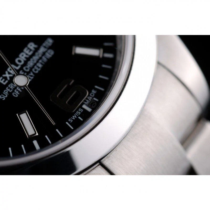 Superclone Explorer schwarzes Zifferblatt 42002 Detailansicht