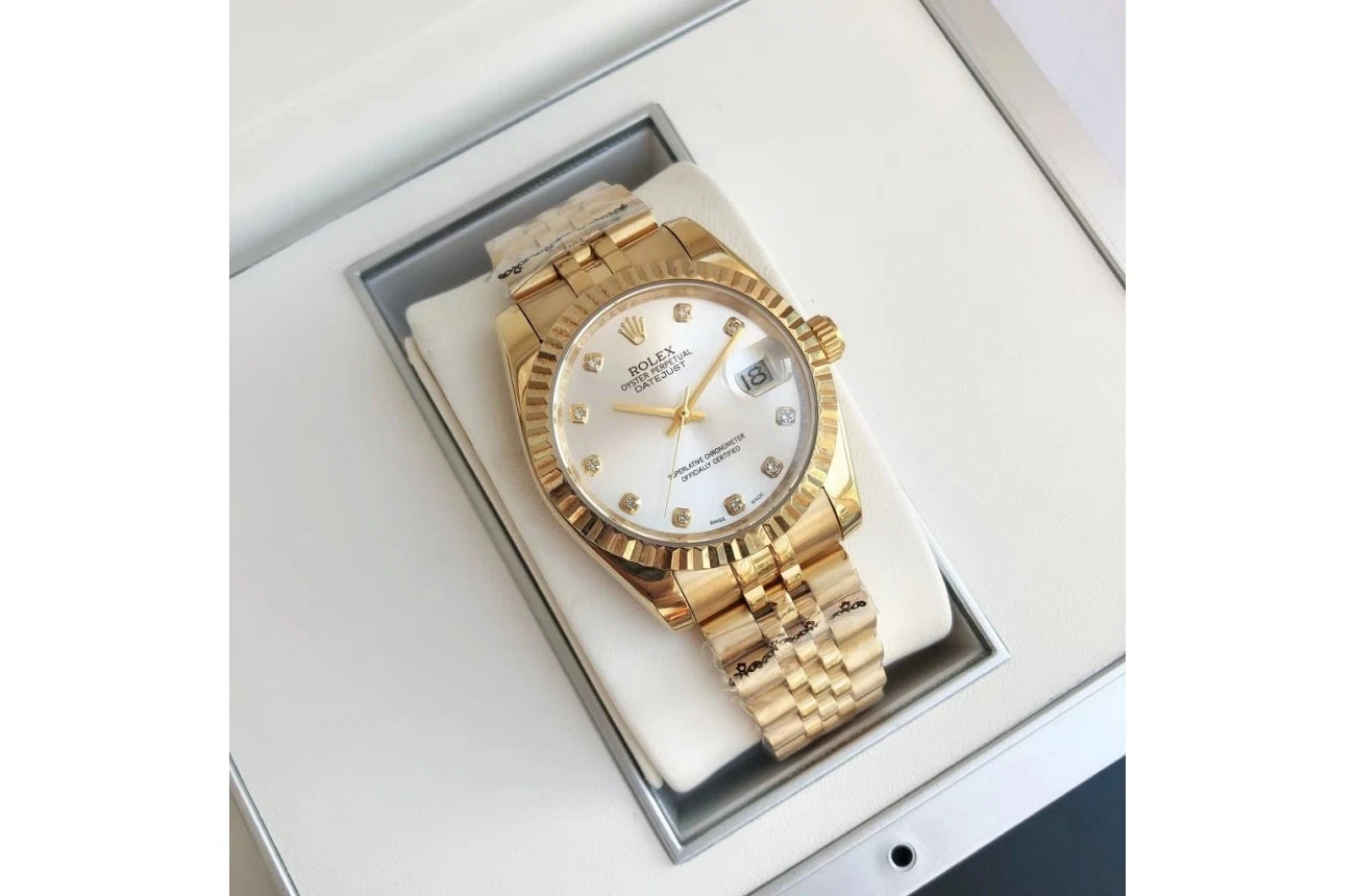 Datejust Roségold/Roségold Jubilee Silber/Zifferblatt Schrägansicht