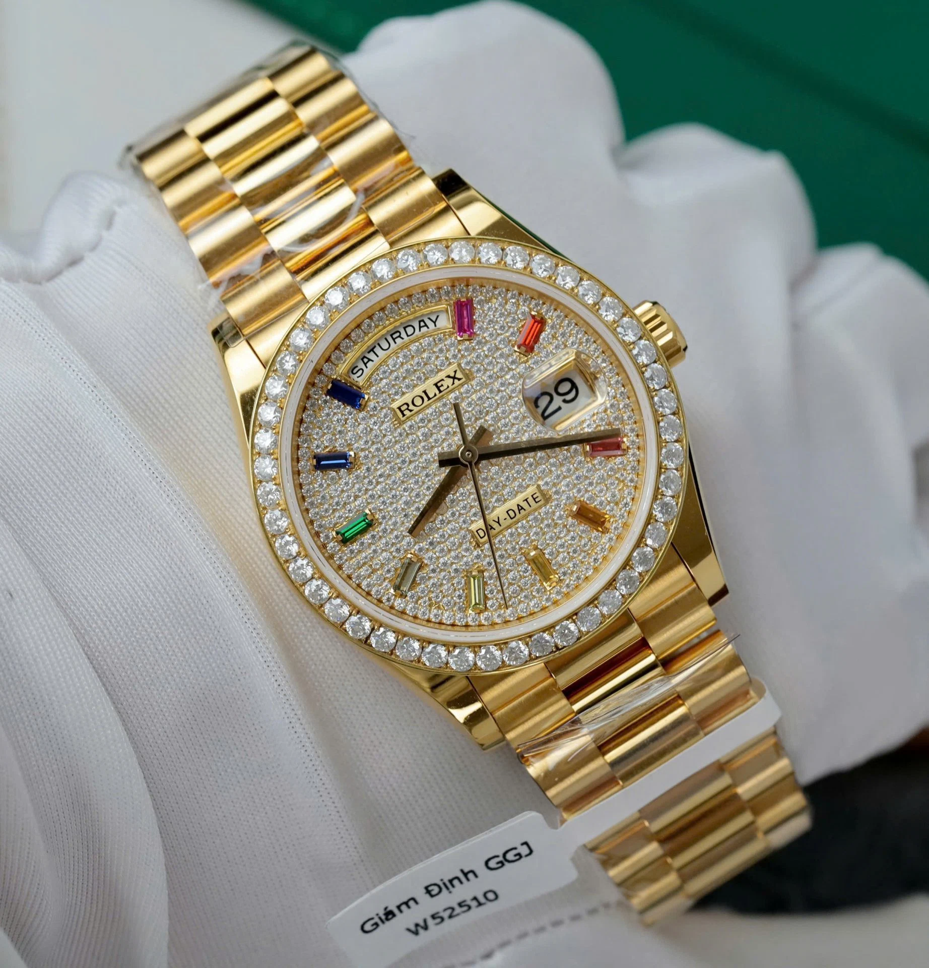 Rolex Day-Date mit Diamantbesatz-Pavé Zifferblatt 128348rbr-0030 36 mm – Superclone – Bild 4