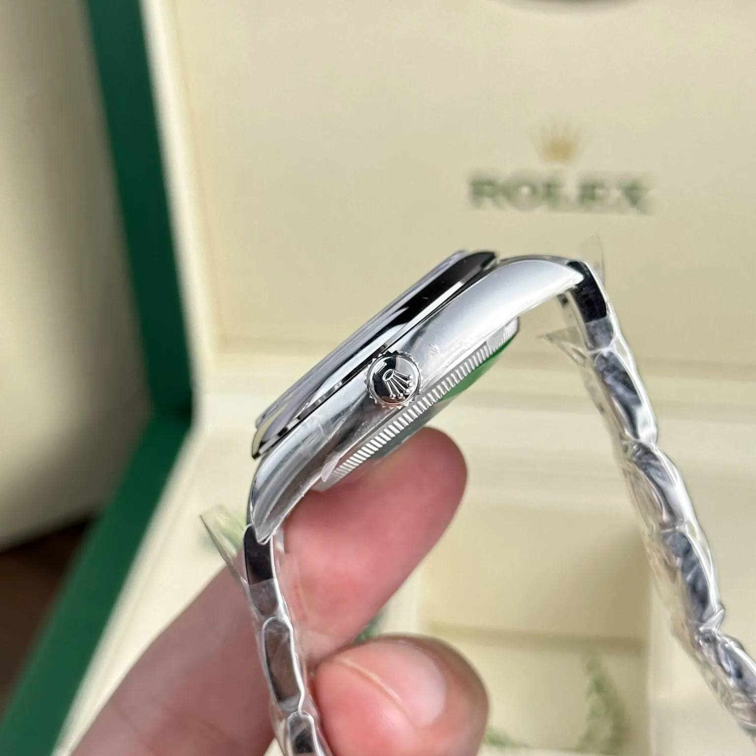 Oyster Perpetual blues Zifferblatt Oyster Armband