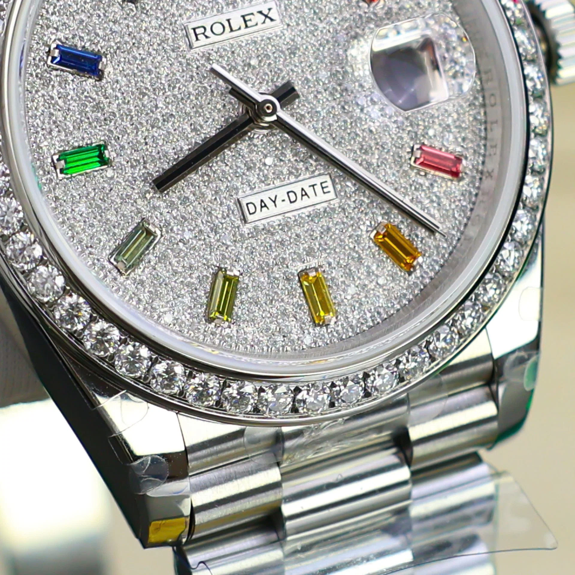 Rolex Day-Date mit Diamantbesatz-Pavé Zifferblatt 128349rbr-0006 36 mm – Superclone – Bild 9