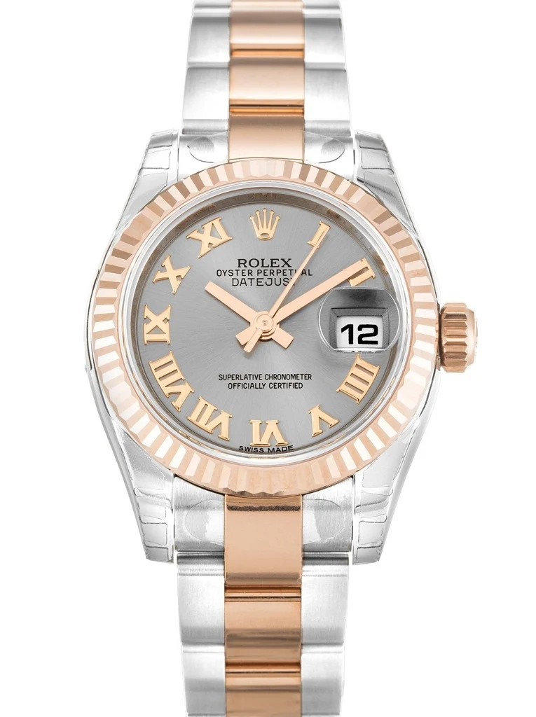 Lady-Datejust rhodiumfarbenes Zifferblatt 179171
