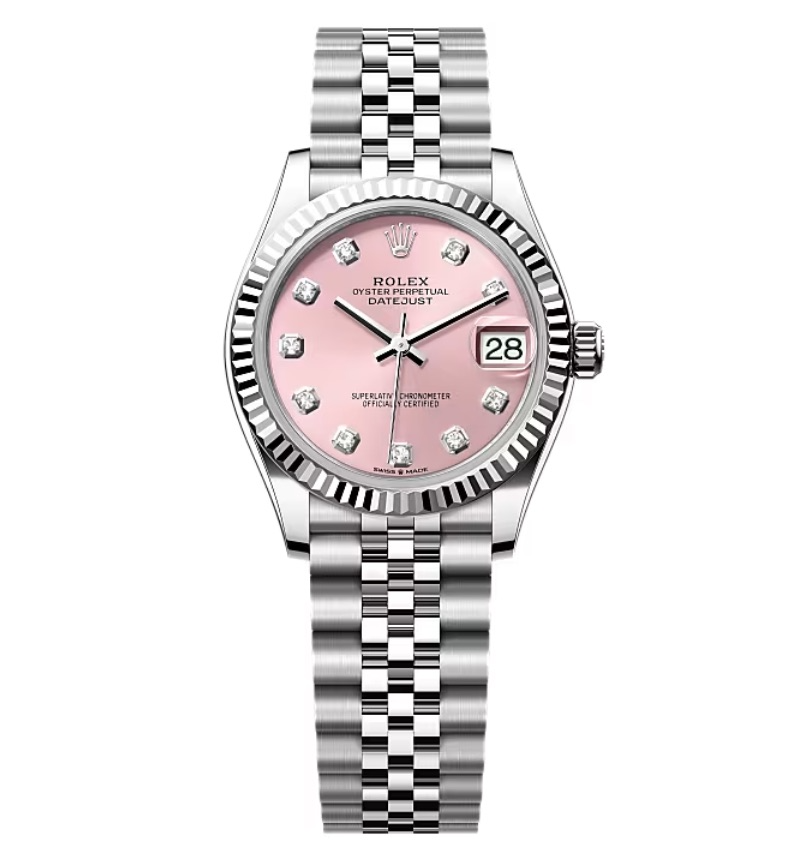 Rolex Datejust rosafarbenes Zifferblatt mit Diamantbesatz 278274-0032 31 mm