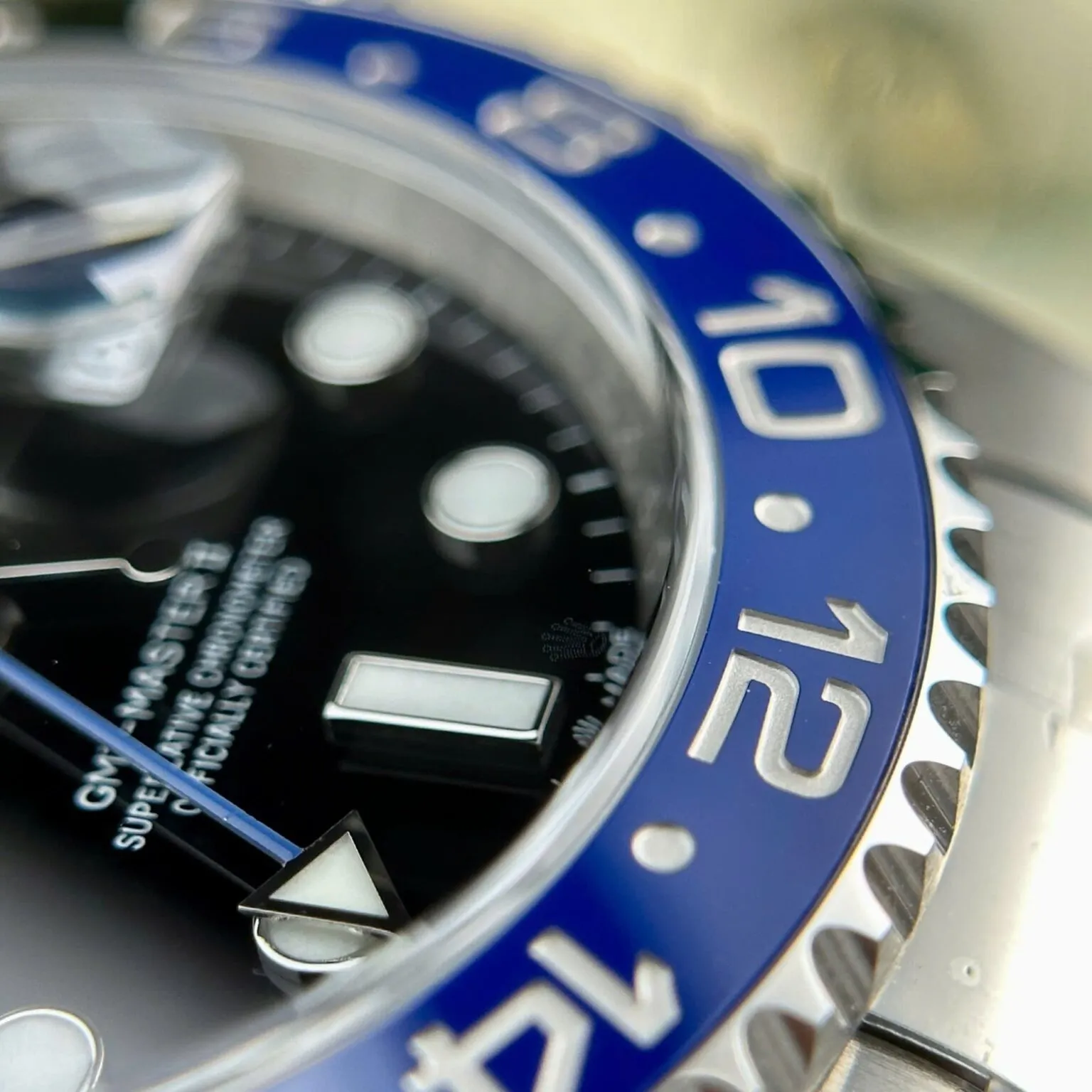 GMT Master II Batgirl schwarzes Zifferblatt Schwarz Blau Lünette Jubilee Armband