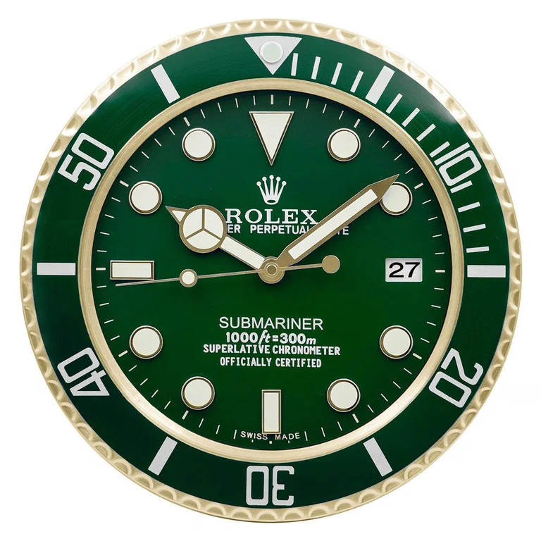 Wanduhr – SUBMARINER Grün Gold