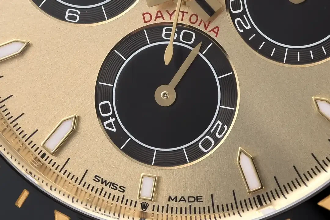 Superclone Daytona goldfarbenes Zifferblatt 126518LN "Pikachu" Designdetail