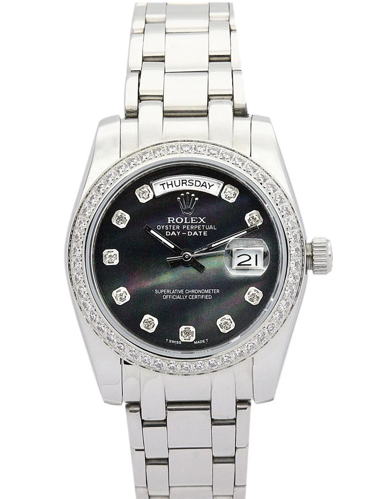 Day-Date schwarzes Zifferblatt 118346
