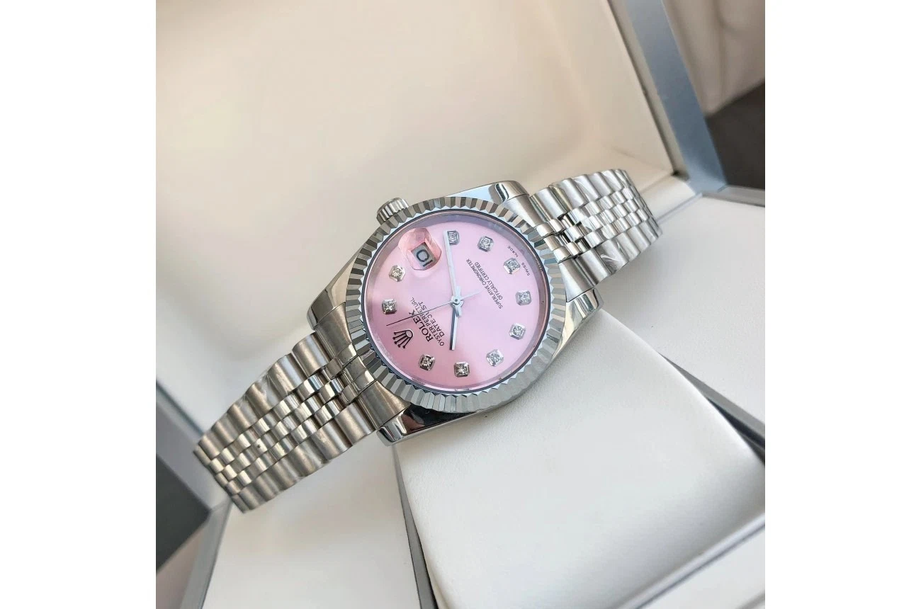 Datejust Edelstahl/Edelstahl Jubilee Rosa/Zifferblatt Profilansicht