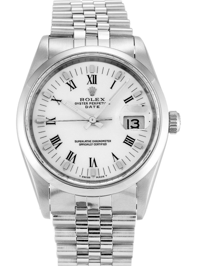 Oyster Perpetual Date weißes Zifferblatt 15200