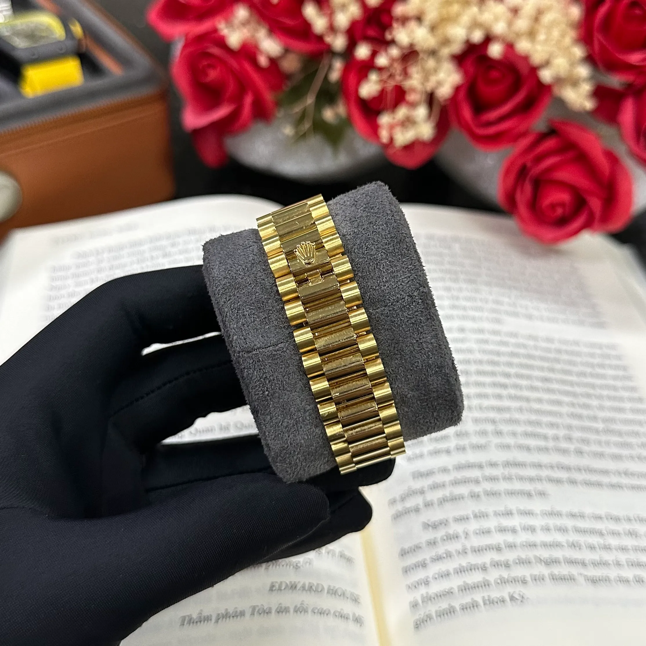 Day-Date weißes Zifferblatt mit Diamantbesatz Lünette Presidential Zifferblatt