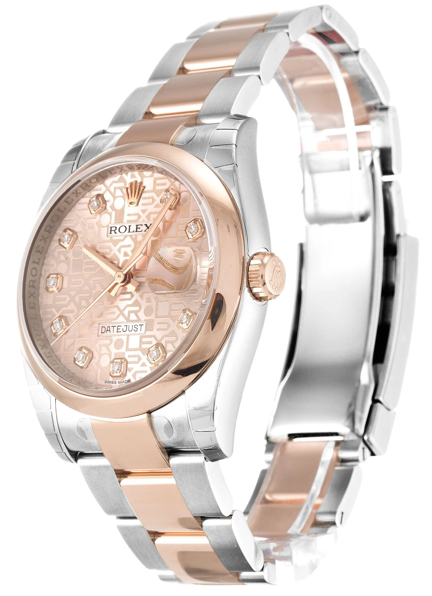 Datejust roséfarbenes Zifferblatt 116201 Perspektivansicht