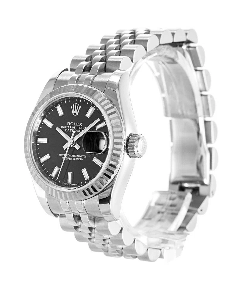Datejust schwarzes Zifferblatt 179174 Perspektivansicht